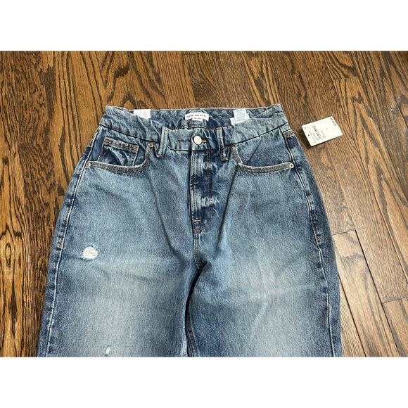 Womens Good American Size 6 (28) Good 90's Icon Jeans Distressed Indigo Blue NWT - Picture 3 of 9